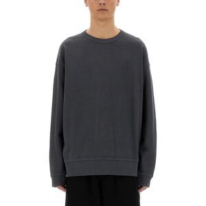 YMC Men's Waffle Knit Crewneck Sweatshirt Men CHARCOAL Sweaters & Cardigans